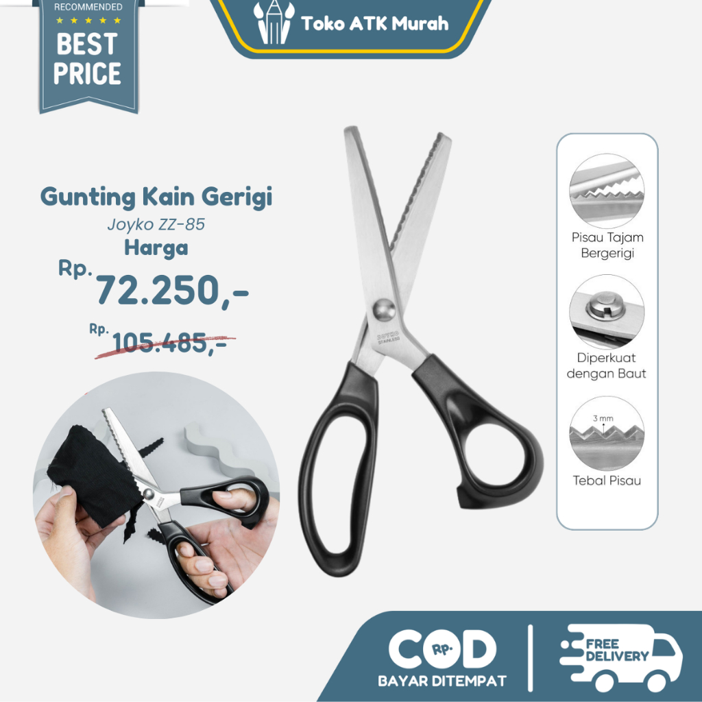 

Gunting Gerigi / Gunting Kain Zig Zag Joyko Zz 85