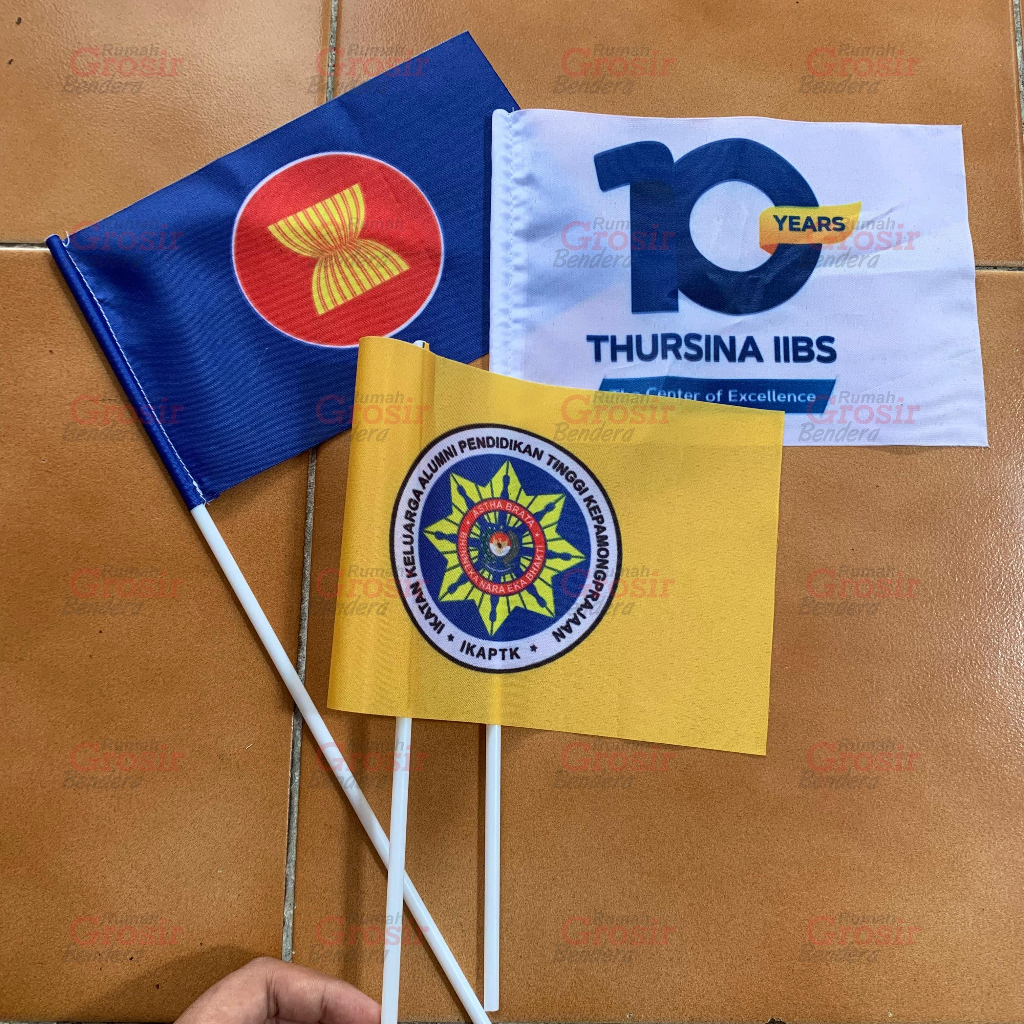 Bendera Karnaval Custom | Bendera Tangan Custom | Bendera Tangan Gagang Sedotan Custom