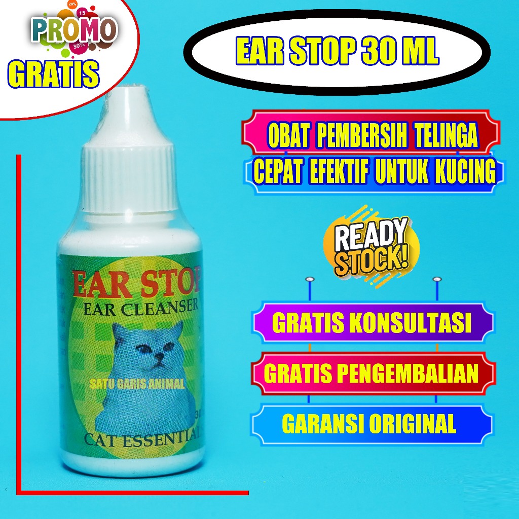 AMPUH OBAT TETES PEMBERSIH TELINGA KUCING/KITTEN - EAR STOP GARUDA SALE