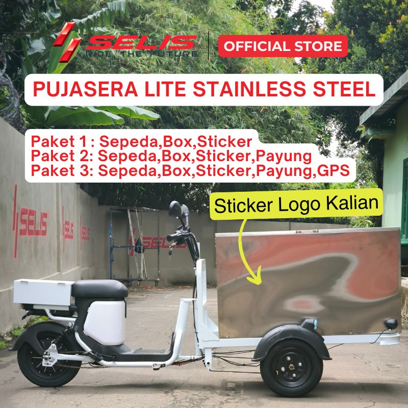 SELIS - Pujasera Lite Stainless Steel ( Gerobak Sepeda Listrik / Gerobak Kopi / Gerobak Sepeda / Ger