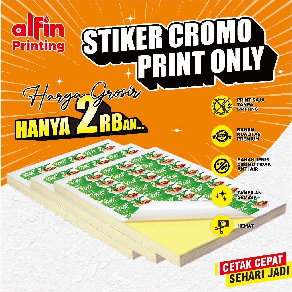 

STIKER CROMO MURAH PRINT ONLY | CETAK STIKER CROMO BONTAK | stiker label murah | cromo print only