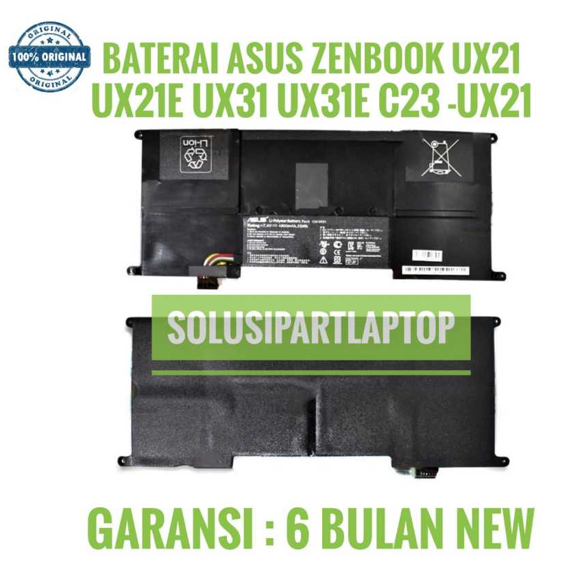 BATERAI ASUS ZENBOOK UX31 UX31A UX31E C22-UX31 UX21 UX21E ORIGINAL