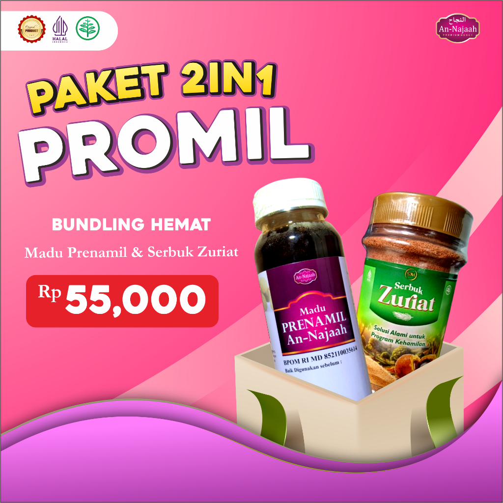 PAKET PROMIL Madu Prenamil dan Serbuk Zuriat nutrisi lengkap program kehamilan