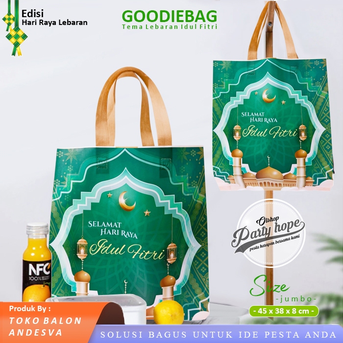 

Tas souvenir idul fitri laminasi elegant / Goodie bag / kantong Idul Fitri Lebaran Ramadhan JUMBO