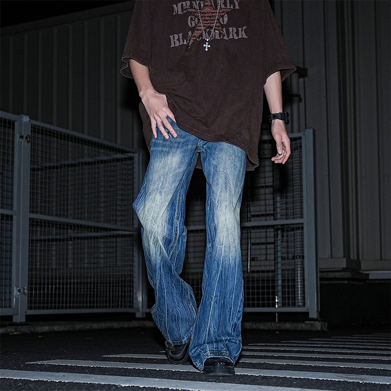 celana jeans gombrong pria korean style baggy pants straight Pola petir original  celana kulot jens 