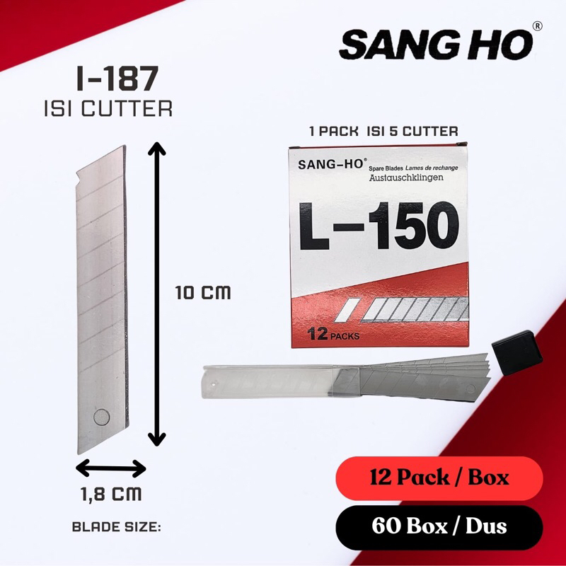 

GROSIR 1pack(12tube) SANG HO isi Cutter Besar L150 // Isi Cutter murah JunDW