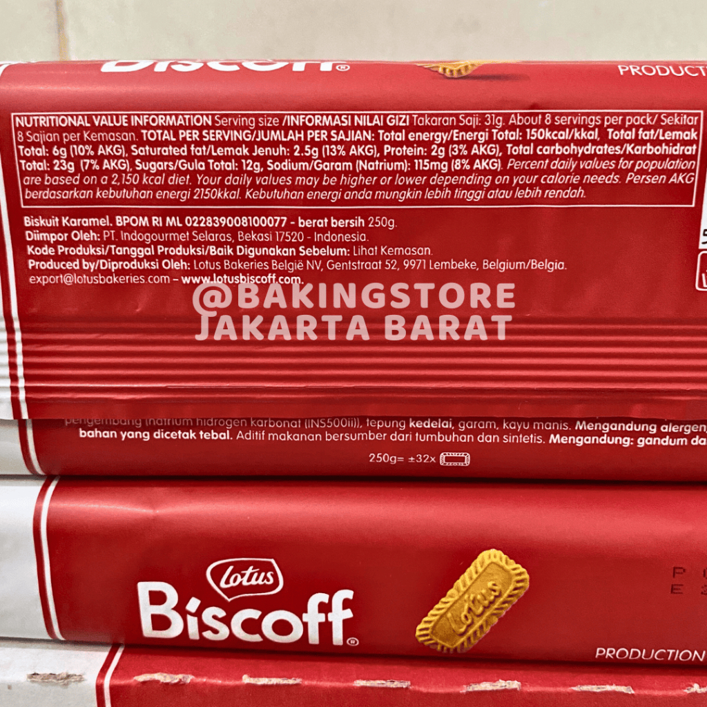 

Biscuit Lotus Biscoff 250 gram Biskuit Biskof Penghias Kue