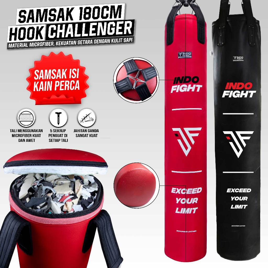 Samsak Gantung + Isi, Sansak Tinju Muaythai Indofight 180cm
