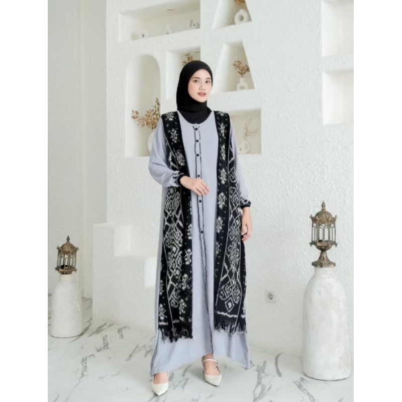 Gamis Dress Casual Tenun Rekomendasi Untuk Lebaran Dan Untuk Busui