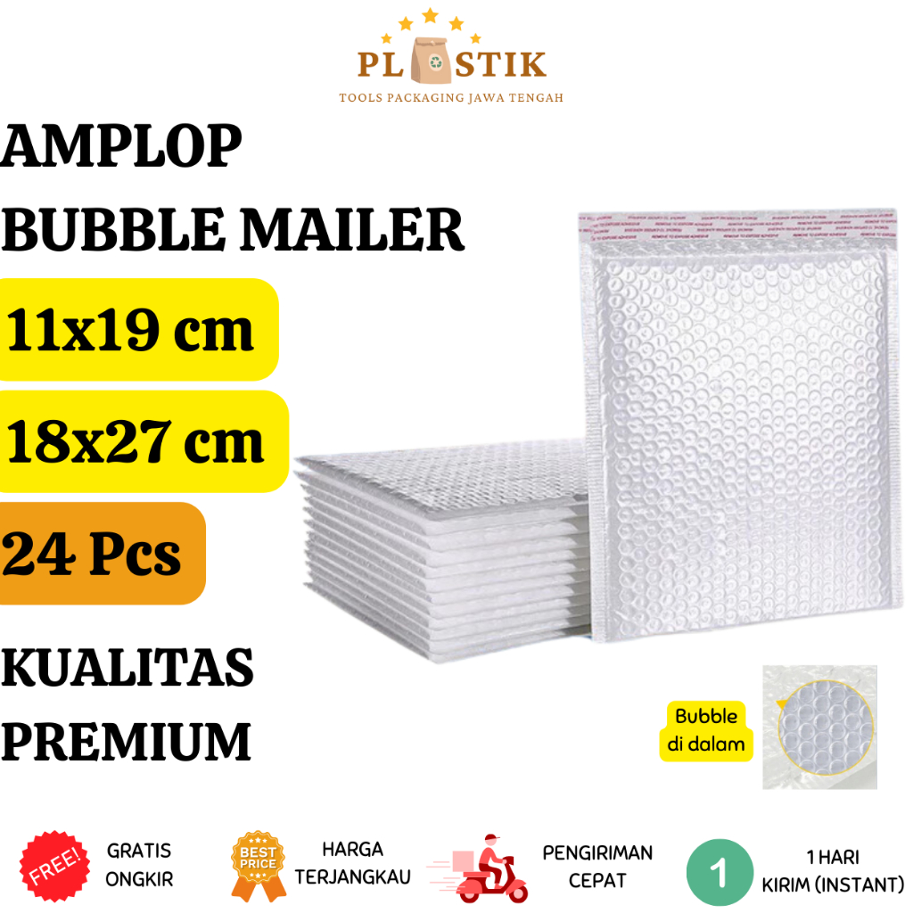 

[ISI 24] Bubble mailer 11x19 18x27 cm / Amplop Bubble - Bubble Bag / Amplop Bubble Murah