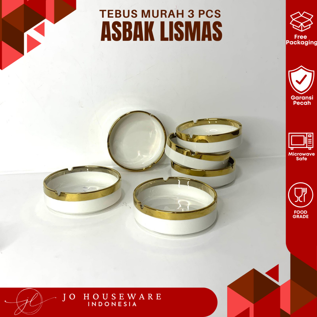 TEBUS MURAH Asbak Lismas Keramik Premium Diameter 10cm / Asbak Mewah Keramik Hotelware 40-3