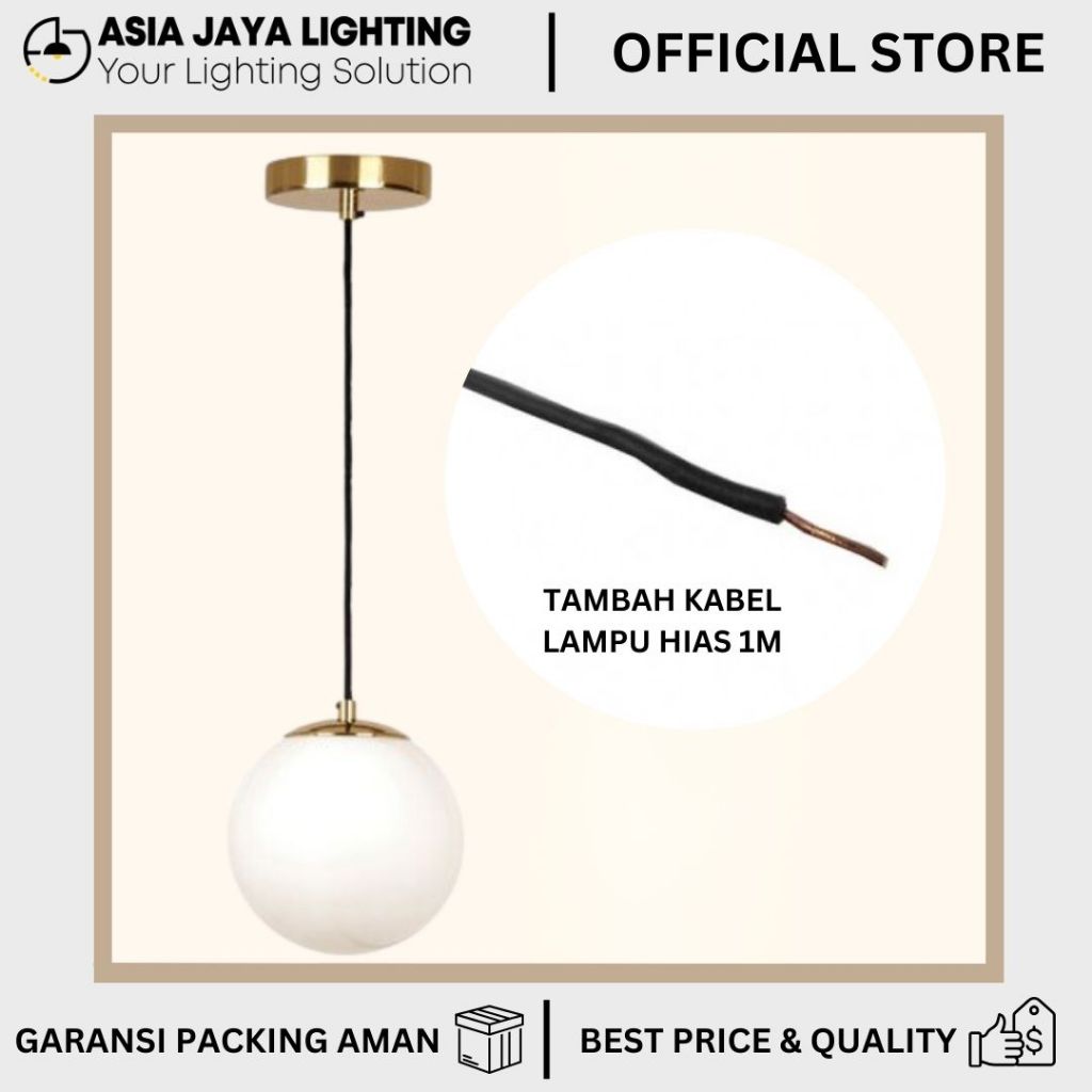 TAMBAH KABEL LAMPU GANTUNG / LAMPU HIAS 1 METER