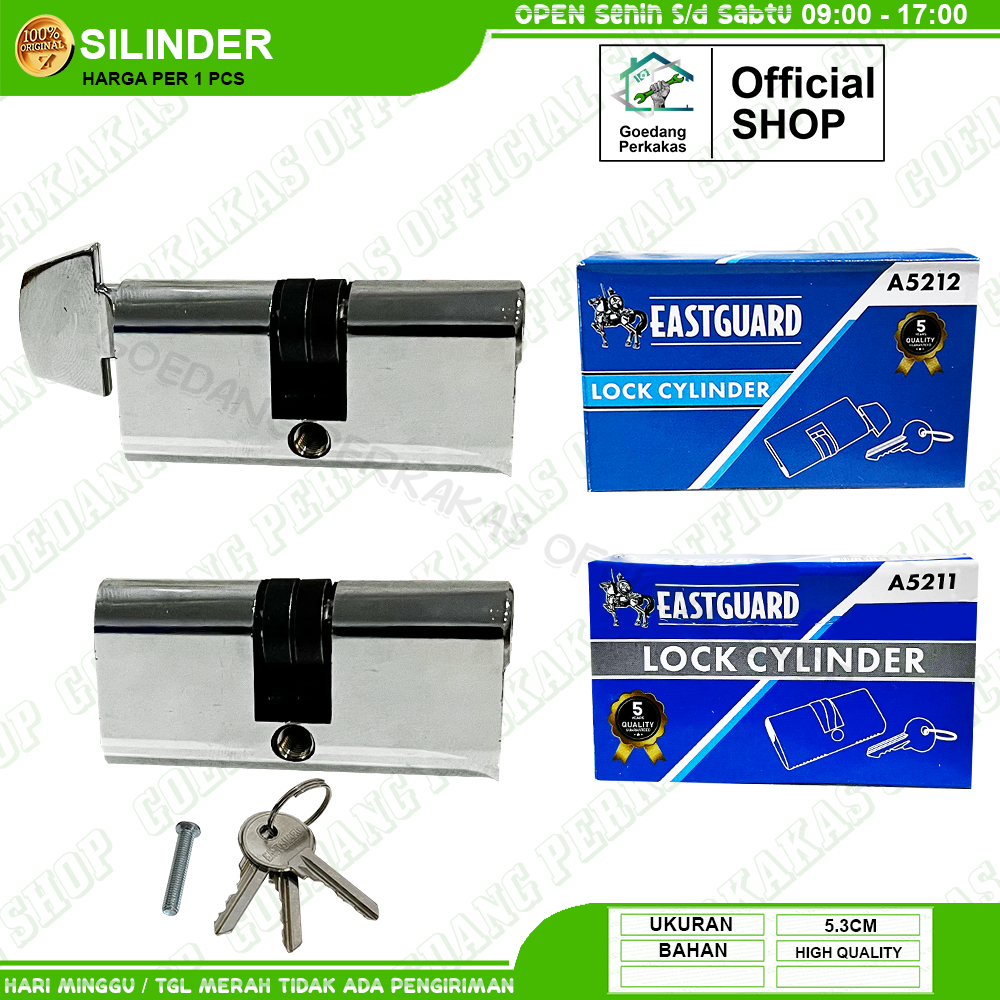 Silinder Kunci Pintu Alumunium Knop Eastguard / Cylinder Kunci Pintu