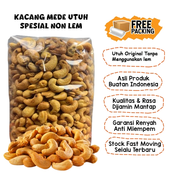 

Kacang Mede Matang Utuh Mete Goreng Asli Wonogiri Netto 1 Kg