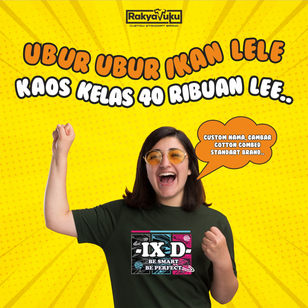 Kaos Sablon Custom Kelas SD SMP SMA | Desain Sendiri | Cotton Combed 30s | Harga Murah
