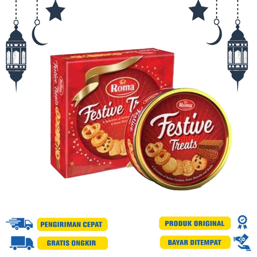 

ROMA FESTIVE TREATS 240 GR | ROMA BISKUIT KALENG FESTIVE