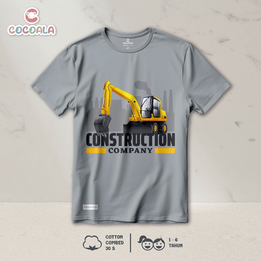 Baju Anak Excavator / Kaos Anak Excavator / T-Shirt Anak Excavator - Koleksi Terbaru
