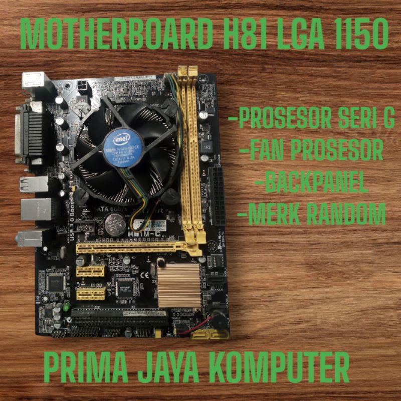 Motherboard H81 LGA 1150 GEN 4 paketan proci fan