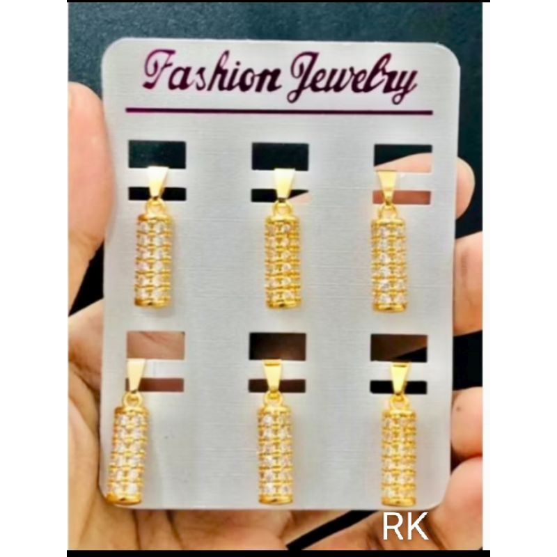 RA059. Grosir 6 PC Liontin xuping untuk kalung wanita berlapis emas dgn mata zircon