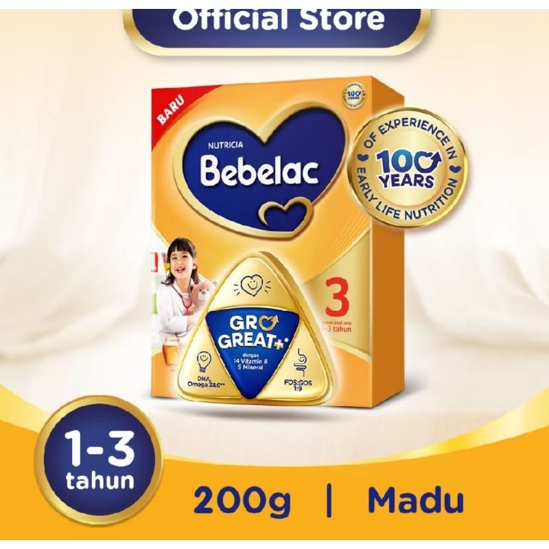 

susu BEBELAC 3 rasa madu 200 gr exp 07 2026 gratis bubble wrap+ kardus