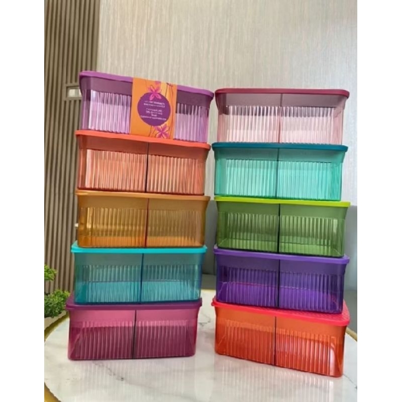 Snack It / Snack it hijau / snack it peach/kotak Tupperware/Tupperware kristal/Tupperware Pontianak/