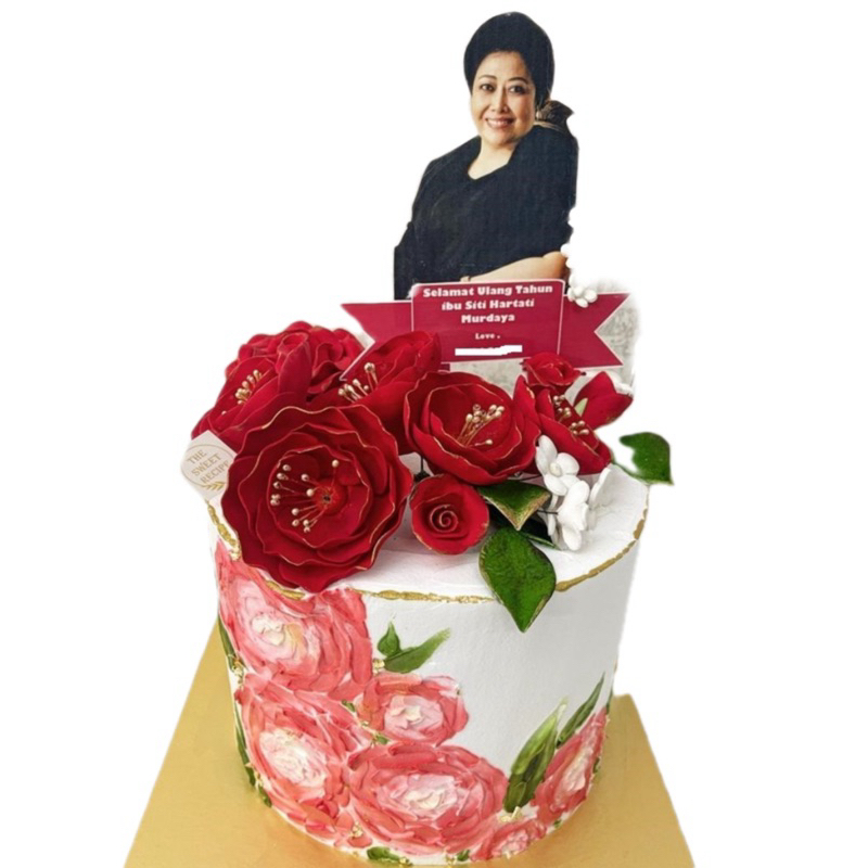 

Cake Flower Red And Pink