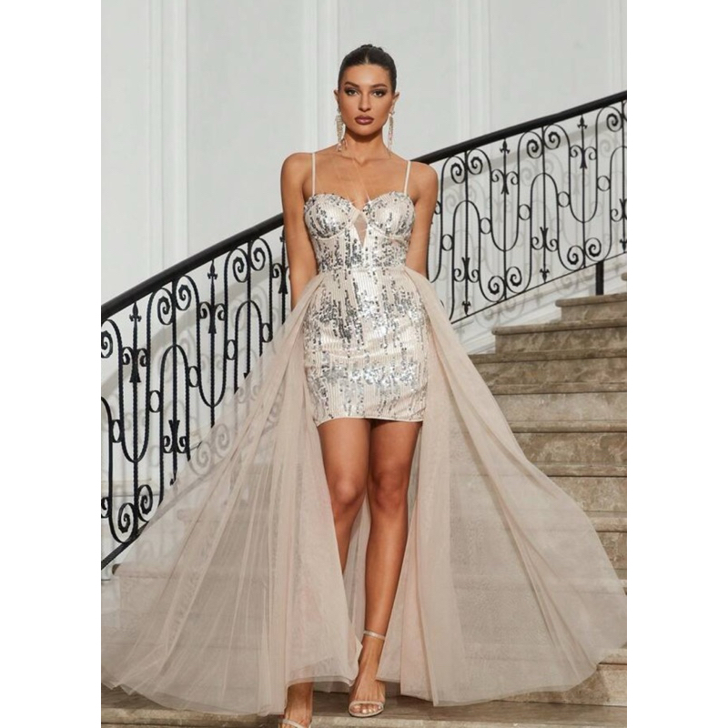 Marguerite Boutique ID - Kate Sequin Gold Dress Night Gown Party