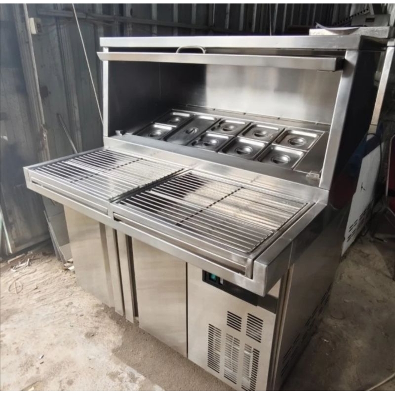 Topping pizza salad station chiller brand crownsecond