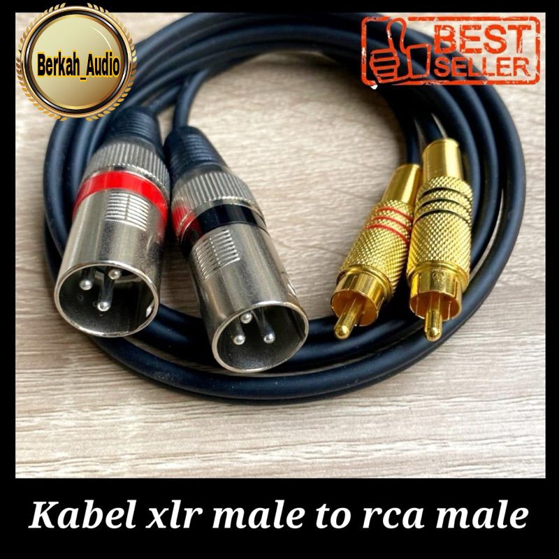 Kabel audio rca to xlr male / xlr male to rca sepasang