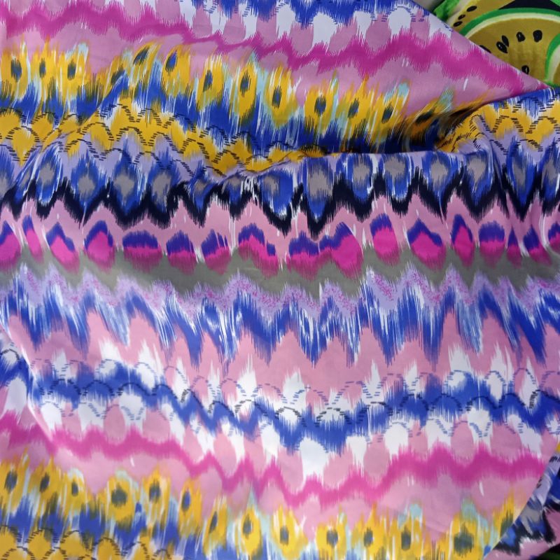 Kain Silk Motif - Kain Diamond Silk Motif Abstrak Import - Kain Silk Luxury Pj