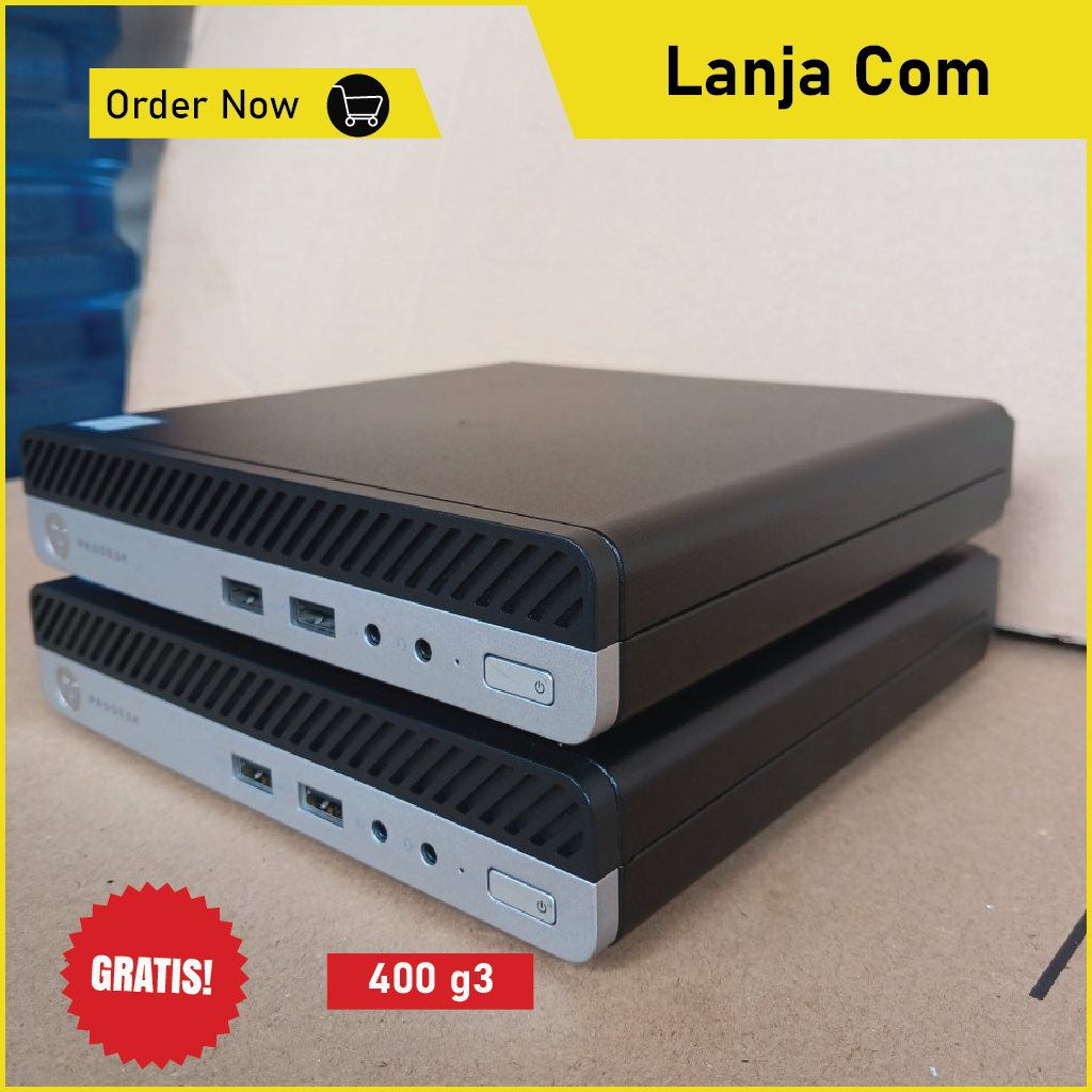Pc Mini Hp Prodesk 400 G3 Intel Core i3-7100T Ram 8Gb Ssd 256Gb Win 10 Pro Mantap