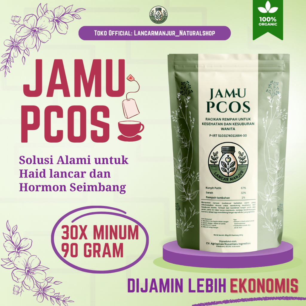 

JAMU PCOS BY LANCAR MANJUR NATURAL/JAMU HERBAL/SUPLEMEN PCOS/REMPAH/JSR/DETOX/DIET/RAMUAN CINTA/PAKET PROMIL