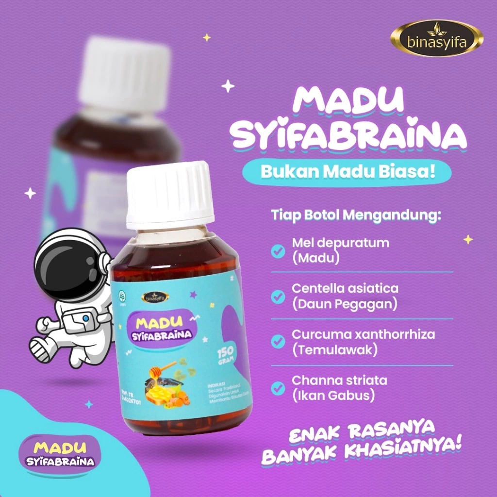 

Madu Anak Syifabraina 150g - Teruji Membantu Kecerdasan dan Daya ingat anak Multivitamin Suplemen Kepintaran Saraf