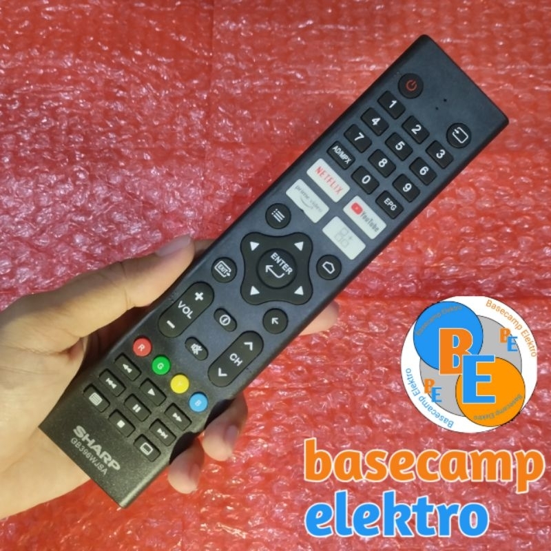 Remote TV SHARP Android TV GB396WJSA Terbaru YouTube Netflix Prim Video Remot TV SHARP Android TV GB