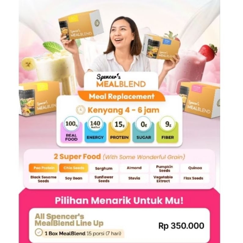 

SPENCER'S MEALBLEND MULTIGRAIN FREE 4 SACHET PROMO Solusi Diet Sehat Rendah Kalori