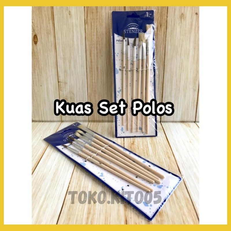 

Kuas / Brush polos 1 Set Isi 6 / Kuas Lukis Isi 6