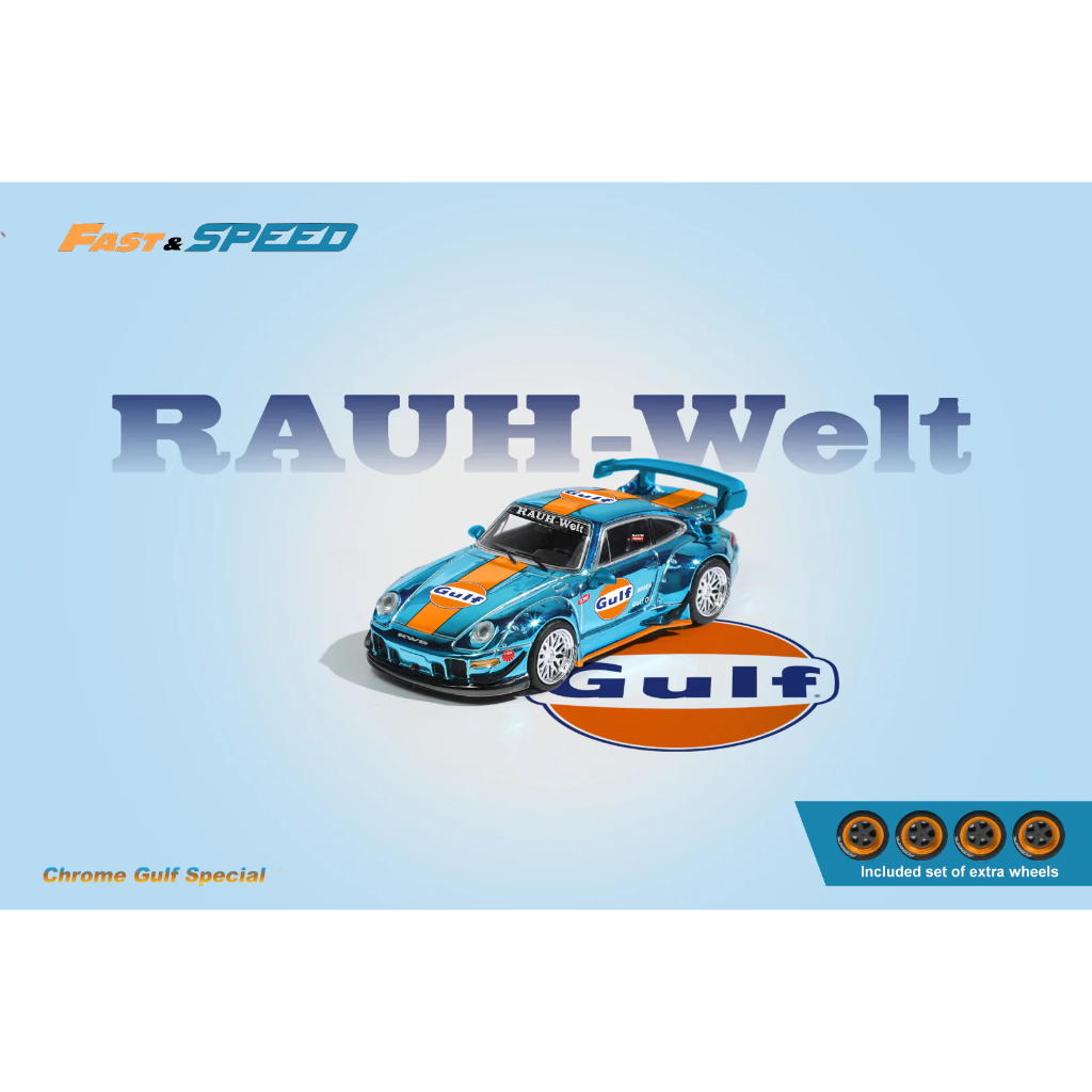 Fast Speed 1:64 Porsche RWB 993 GT Chrome Gulf
