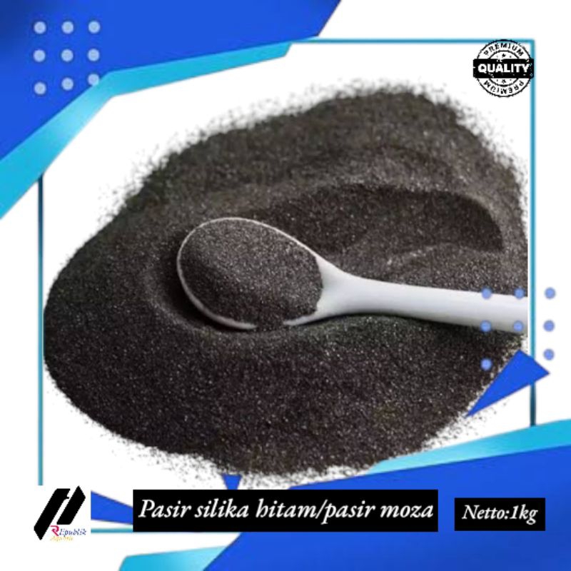 Pasir silika hitam 1kg / pasir silika hitam / pasir moza / pasir silika hitam halus / silika hitam h