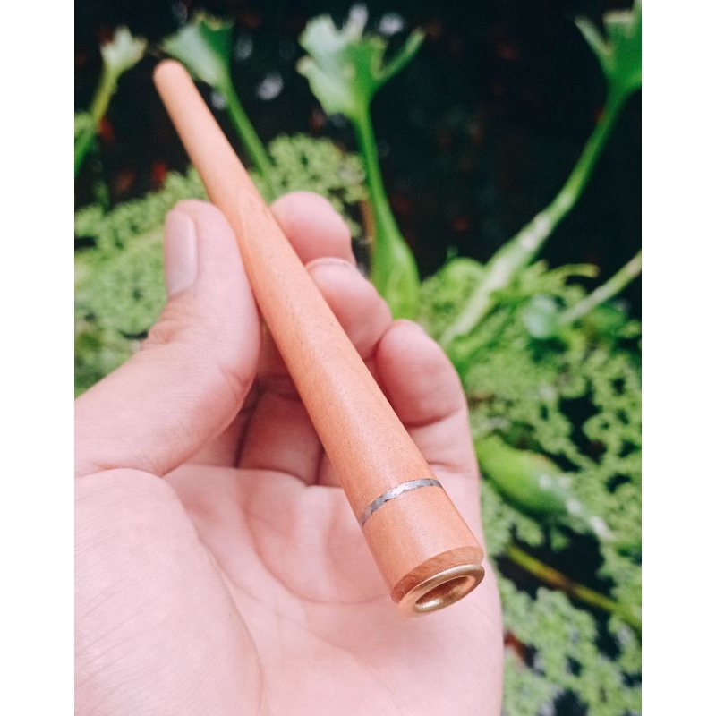 Pipa once kayu stigi laut asli, model profil cincin