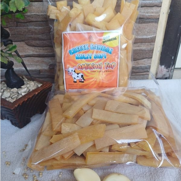 

Krecek rambak kulit sapi/krupuk kulit mentah/krupuk kulit sapi varian stik lebar mekar sempurna 500gram