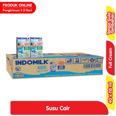 

Indomilk Kids Susu UHT Full Cream Tanpa Tambahan Gula Kotak 40 x 115 ml - Karton