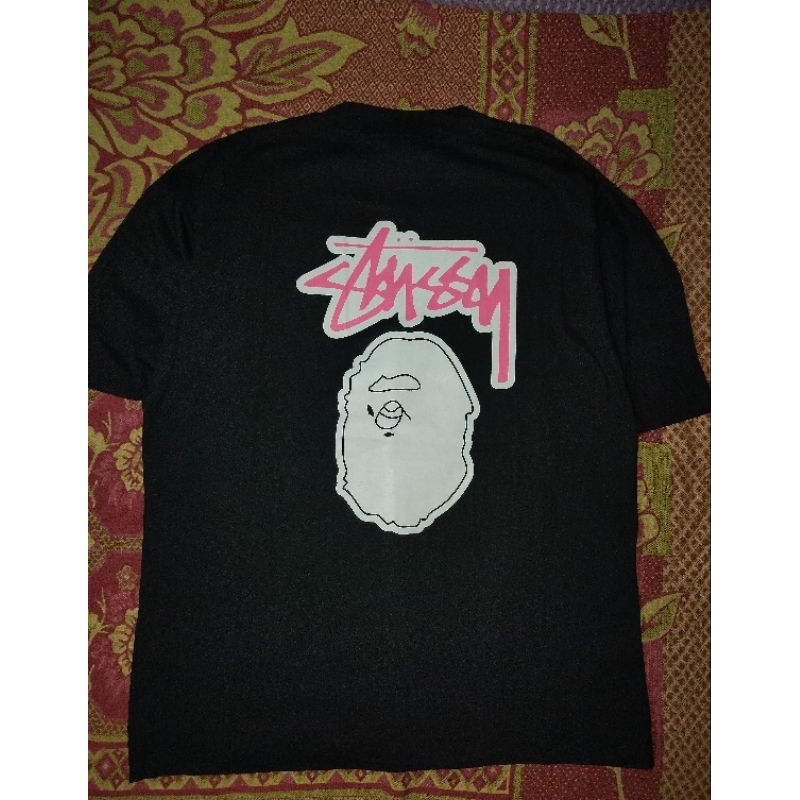 t-shirt stussy x bape