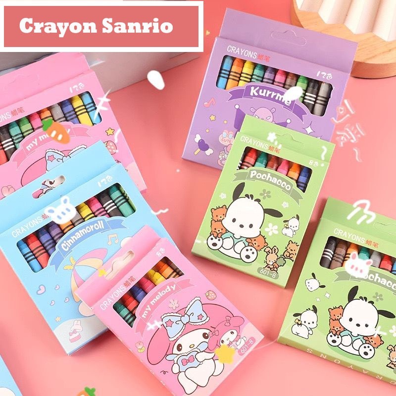 

PENSIL WARNA CRAYON KARAKTER SANRIO (8 IN 1 / 12 IN 1 WARNA) #ST134 / CRAYON SET ANAK MENGGAMBAR CINNAMONROLL KUROMI MELODY POCHACCO / ART SET KRAYON PASTEL MINYAK ALAT TULIS LUKIS KUALITAS IMPORT