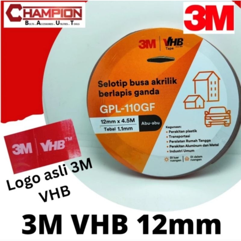 

double tape 3M VHB double tip lem bolak balik 3m vhb tipis 12mm original