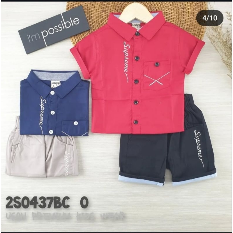 Stelan Kemeja Uson Celana Pendek