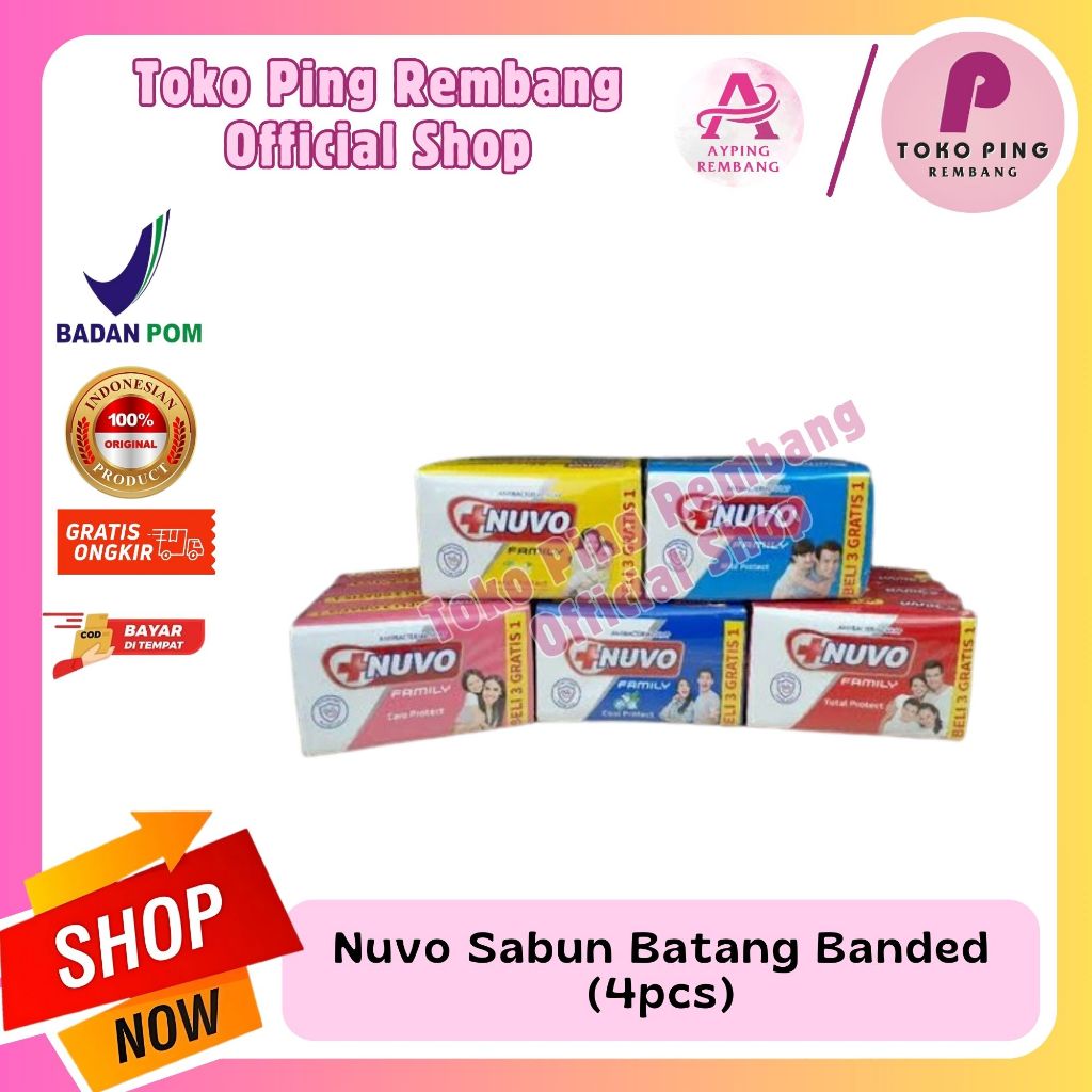 Nuvo Sabun Batang Banded (4pcs)