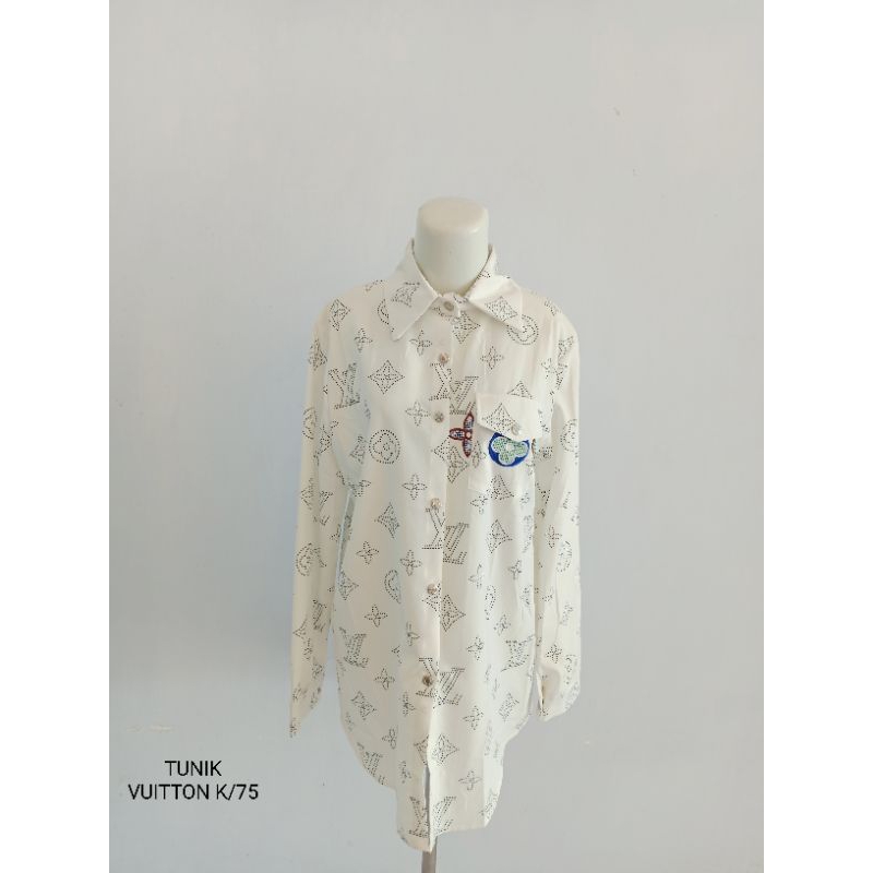 Tunik Wanita Kekinian/kemeja motif/kemeja satin premium/tunik vuitton k/75