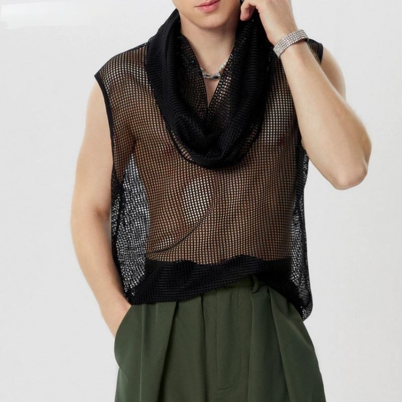 Kaos Pria tanpa lengan seri jaring