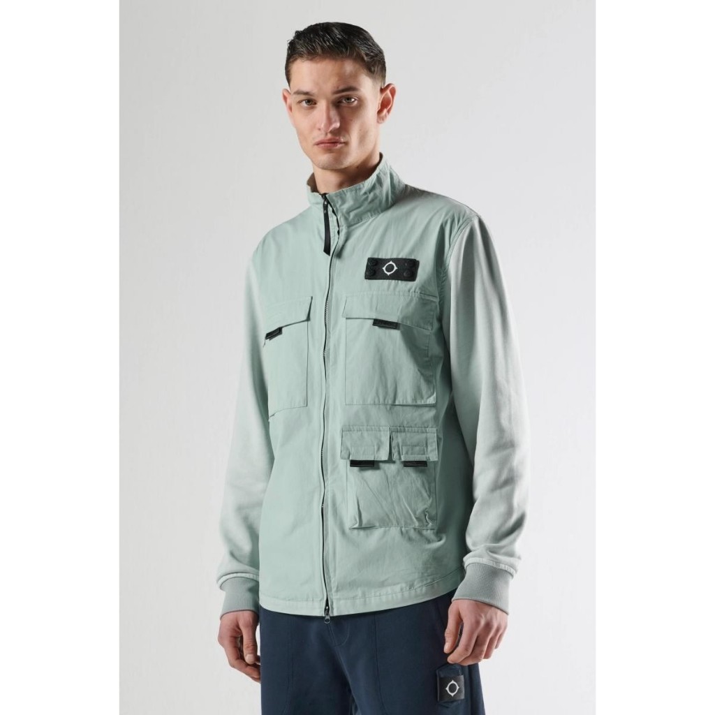 Ma Strum Mixed Media Funnel Overshirt "Iceberg" Original