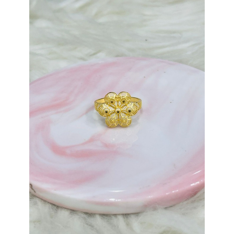 cincin bunga kerawang terbaru cantik uk 12 emas asli kadar 875